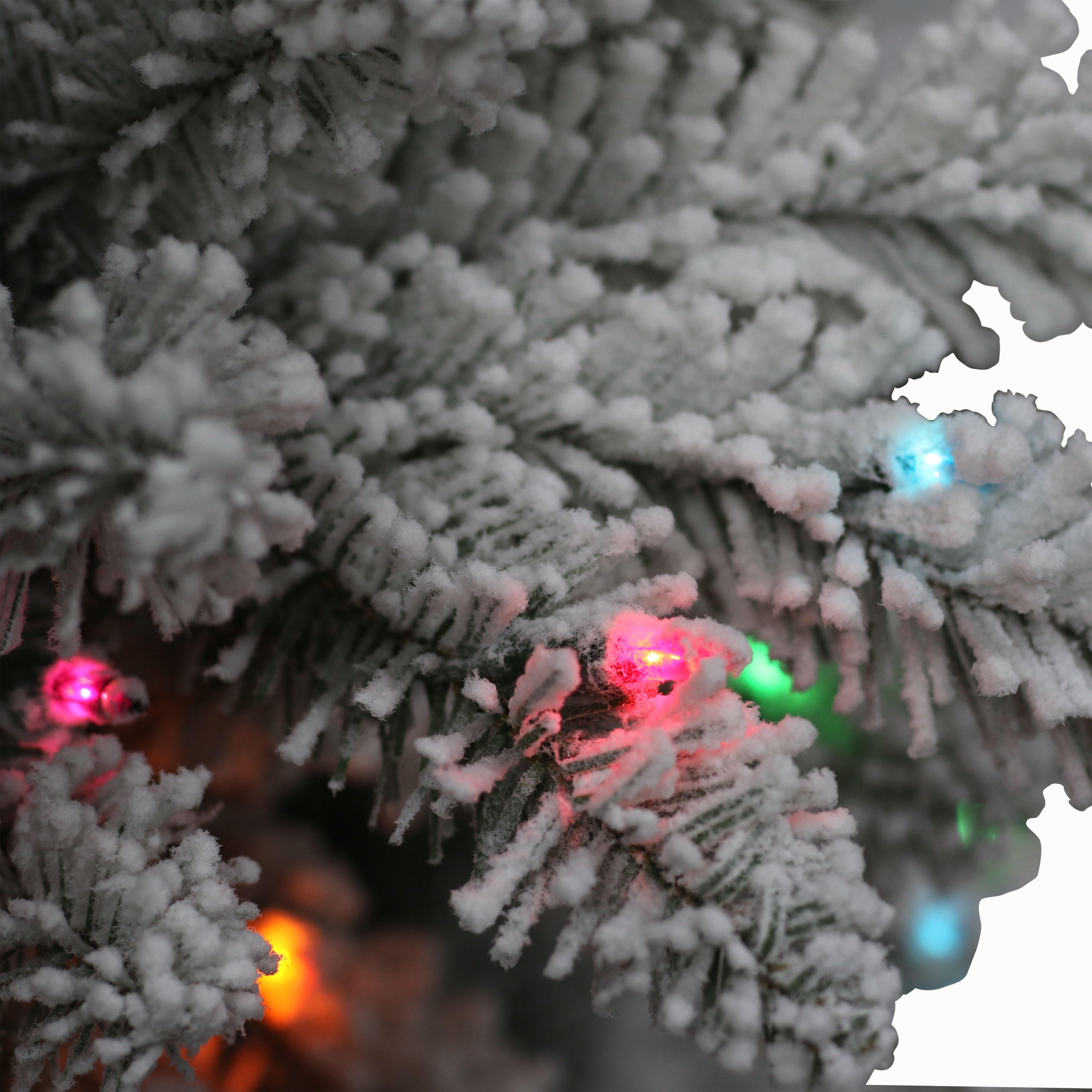 7.5ft Pre-Lit Slim Flocked Fraser Fir Christmas Tree